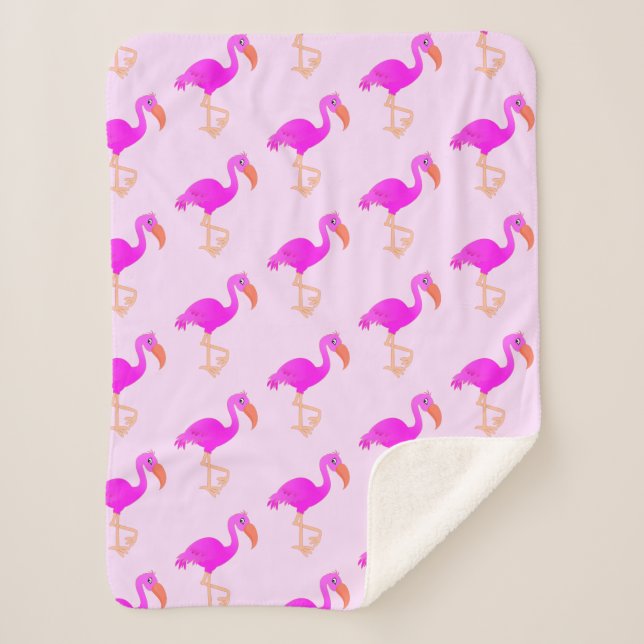Flamingo Baby Sherpa Blanket Sherpadecke (Vorderseite)