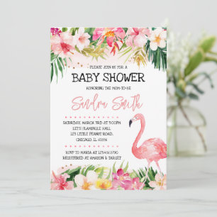Flamingo Baby Shower Einladung