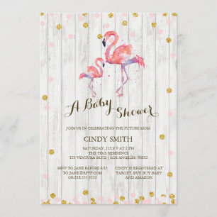 Flamingo Baby Shower Einladung