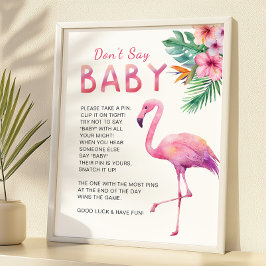 Flamingo Baby Shower Game Sign - Sage nicht Baby
