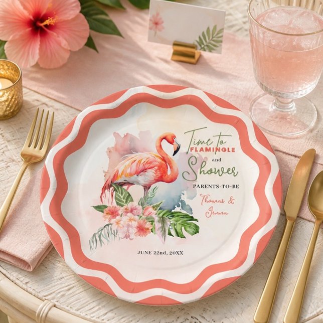 Flamingo Baby Shower Pappteller (Von Creator hochgeladen)