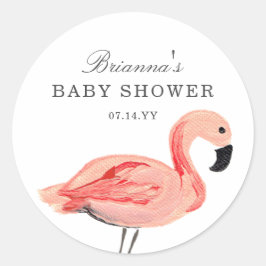 Flamingo Baby Shower Stickers