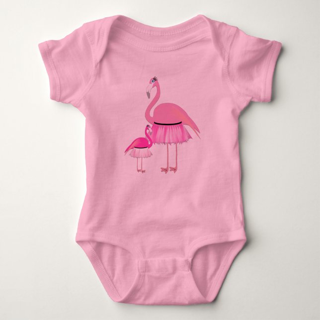 Flamingo Baby Tutu Bodysuit Baby Strampler (Vorderseite)