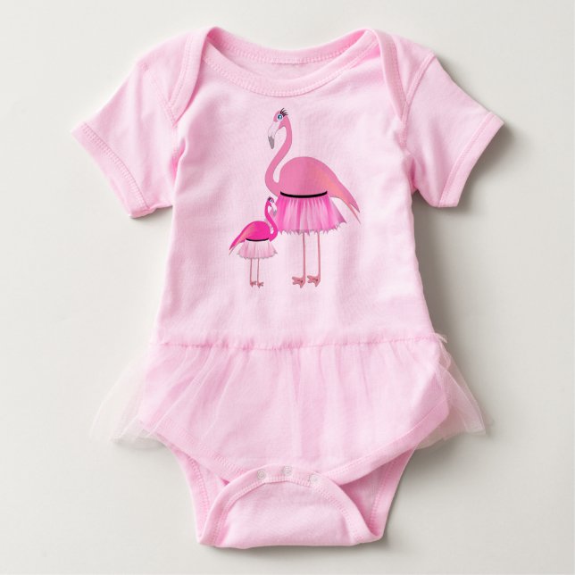 Flamingo Baby Tutu Bodysuit Baby Strampler (Vorderseite)
