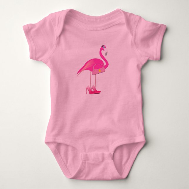 Flamingo Baby Tutu Bodysuit Strampler (Vorderseite)