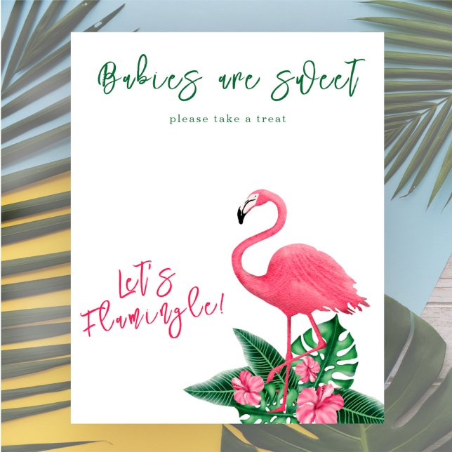Flamingo Babydusche Babys sind süß Poster (Von Creator hochgeladen)