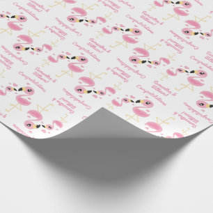Flamingo Babydusche Niedlich Tropical Geschenkpapier