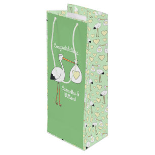 Flamingo Babydusche Niedlich Tropical Geschenktüte Für Weinflaschen