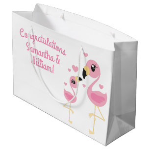 Flamingo Babydusche Niedlich Tropical Große Geschenktüte