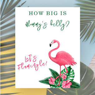 Flamingo Babydusche Wie groß ist Mommy's Bauch Poster