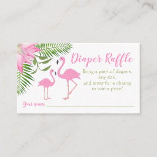 Flamingo-Babyparty-Windelraffle-Karte Begleitkarte