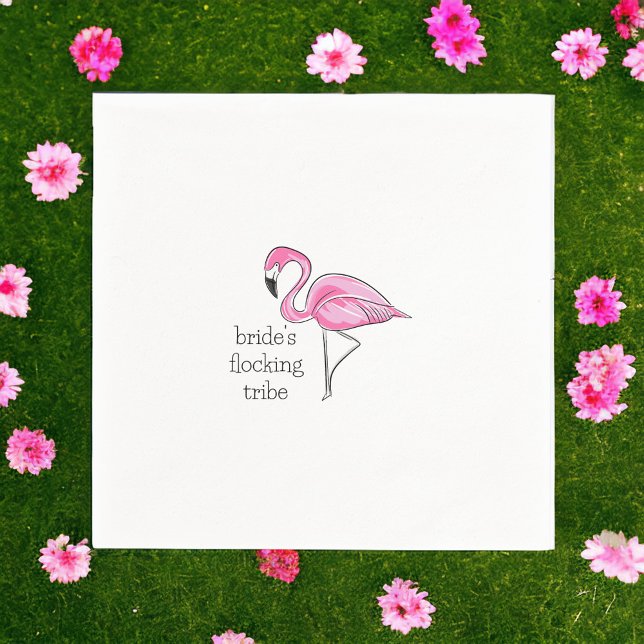 Flamingo Bachelorette Bridesmaid Flocking Tribe Serviette (Von Creator hochgeladen)