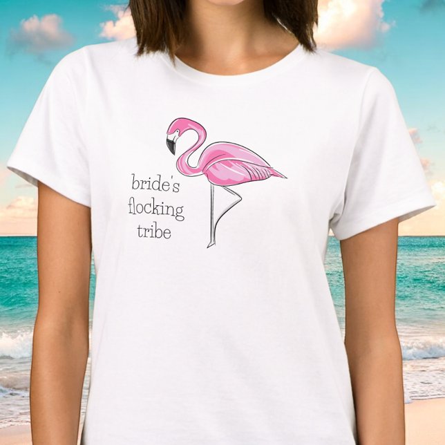 Flamingo Bachelorette Bridesmaid Flocking Tribe T- T-Shirt (Von Creator hochgeladen)