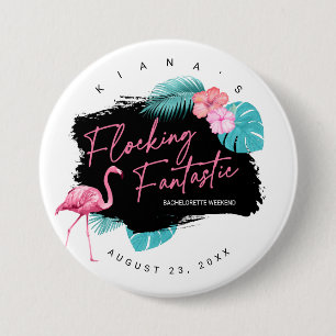 Flamingo Bachelorette Flocking Fantastic V2 ID930 Button