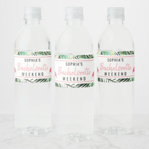 Flamingo Bachelorette Wasserflaschen Labels Wasserflaschenetikett