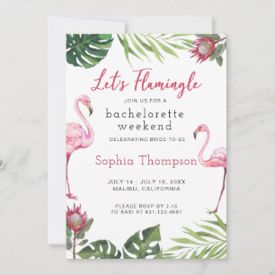 Flamingo Bachelorette Weekend Party Einladung
