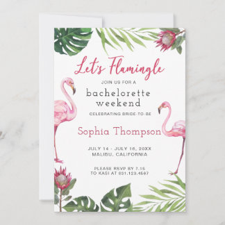 Flamingo Bachelorette Weekend Party Einladung