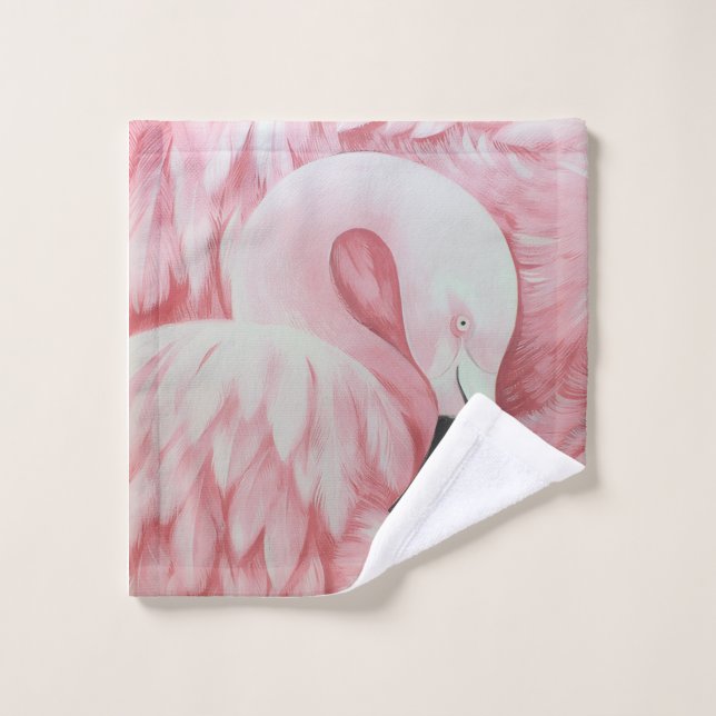 Flamingo-Badehandtücher Badhandtuch Set (Waschlappen)