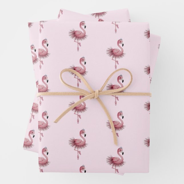 Flamingo Ballet Dancer Geschenkpapier Set (Beispiel)