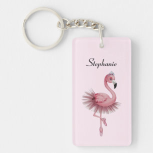 Flamingo Ballet Dancer Personalisiert Schlüsselanhänger