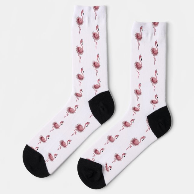 Flamingo Ballet Dancer Socken (Linkes Detail)