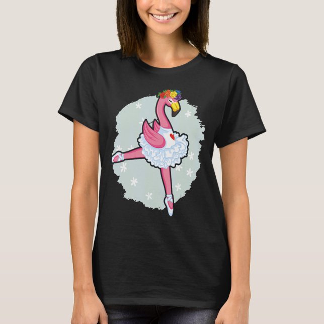 Flamingo Ballet Instructor Ballerina Balletter Tän T-Shirt (Vorderseite)