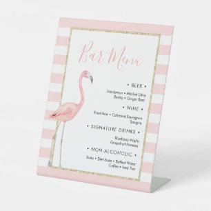 Flamingo Bar Menu Pedestal Sign Sockelschild