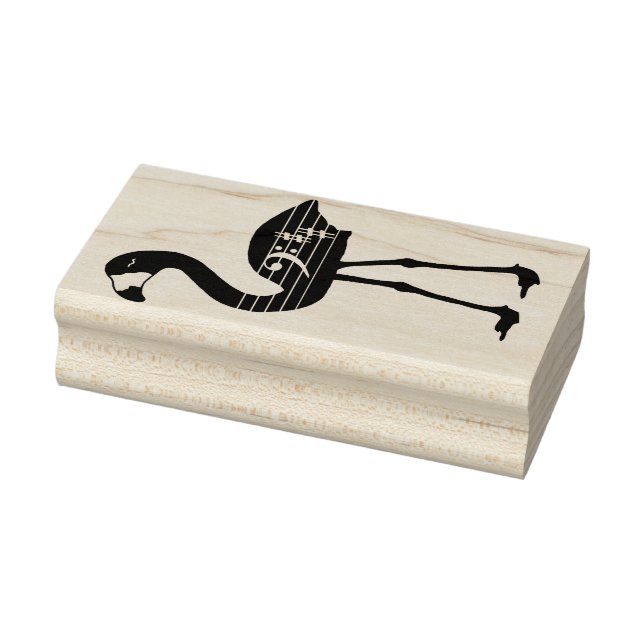 Flamingo Bass Clef Rubber Briefmarke (gegenüberges Gummistempel (Stempel)