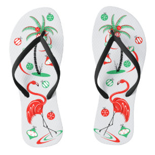 Flamingo Baubles Flip Flops