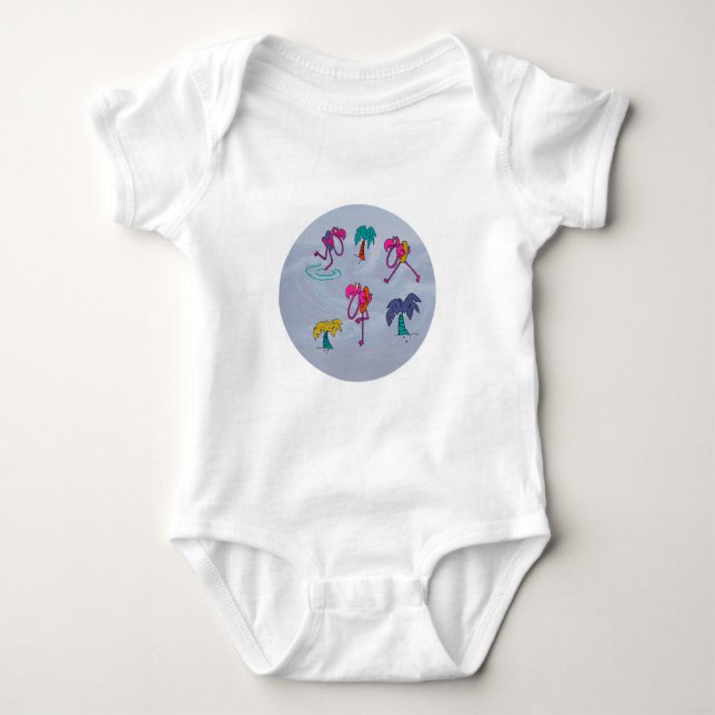 Flamingo Beach Baby Bodysuit Strampler (Vorderseite)