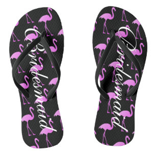 Flamingo Beach Hochzeit Flip Flops für Brautmädche