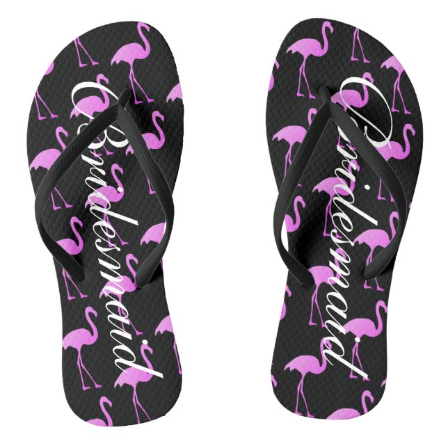 Flamingo Beach Hochzeit Flip Flops für Brautmädche (Fußbett)