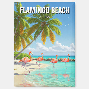 Flamingo Beach in Aruba Magnet