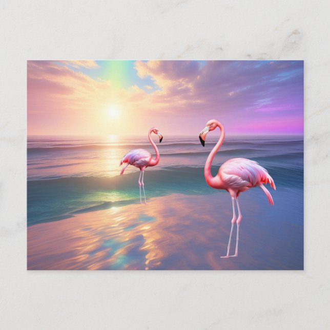 Flamingo Beach Postkarte (Vorderseite)