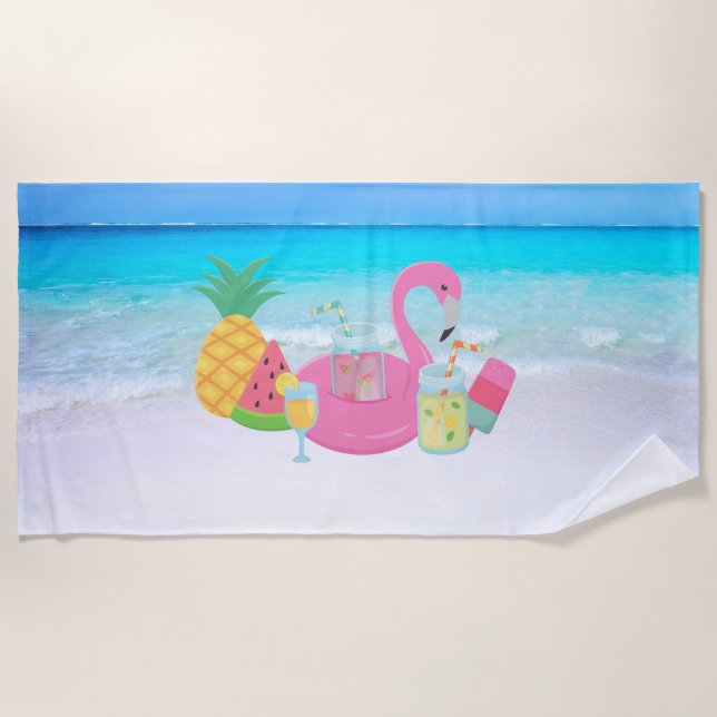 Flamingo Beach Towel Strandtuch (Vorderseite)
