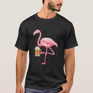 Flamingo Beer Drink Party Funny Drinkers Flamin T-Shirt