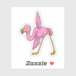 Flamingo bei der Yoga Stretching-Übung Aufkleber