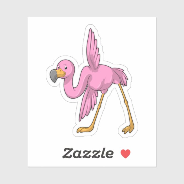 Flamingo bei der Yoga Stretching-Übung Aufkleber (Blatt)
