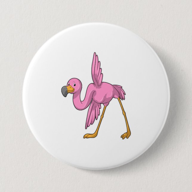 Flamingo bei der Yoga Stretching-Übung Button (Vorderseite)