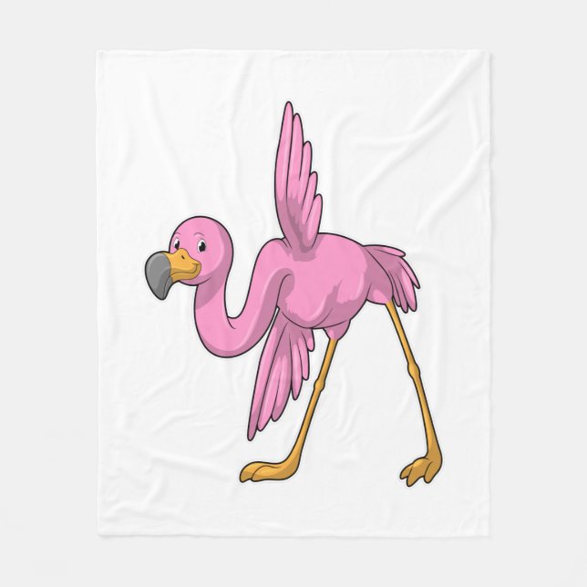 Flamingo bei der Yoga Stretching-Übung Fleecedecke (Vorderseite)