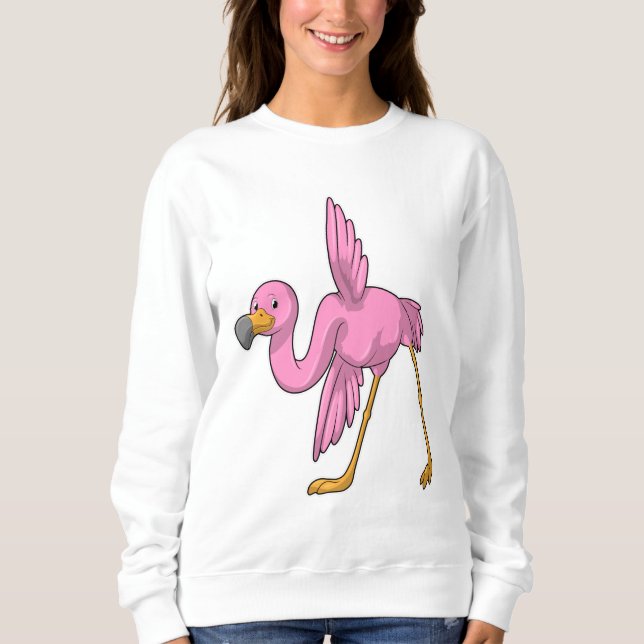 Flamingo bei der Yoga Stretching-Übung Sweatshirt (Vorderseite)