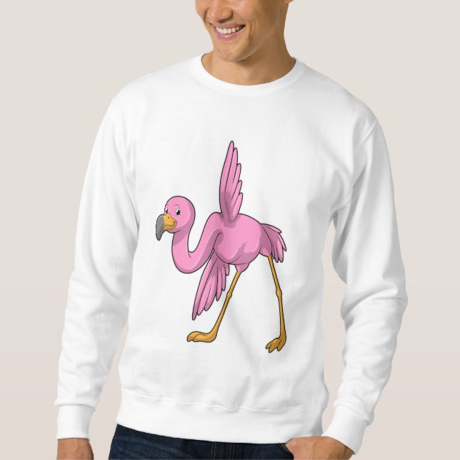 Flamingo bei der Yoga Stretching-Übung Sweatshirt (Vorderseite)