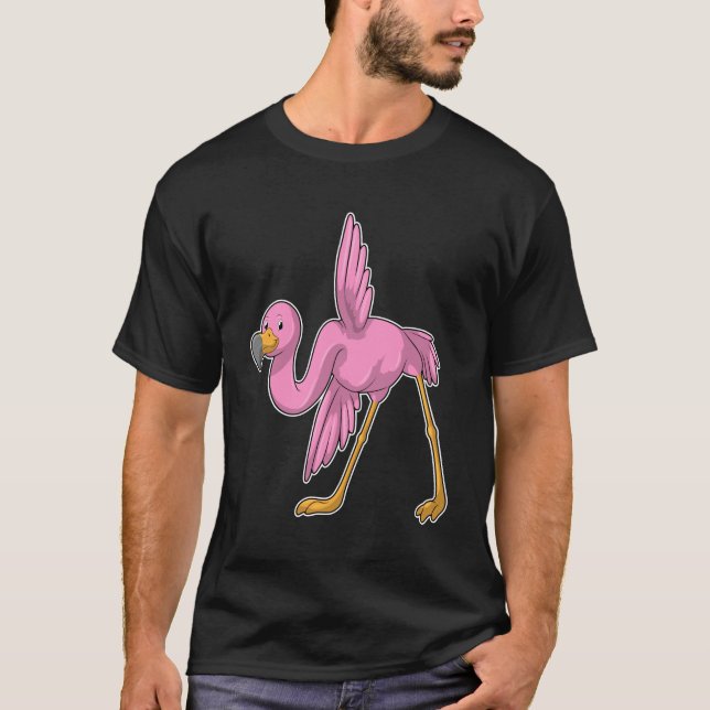 Flamingo bei der Yoga Stretching-Übung T-Shirt (Vorderseite)