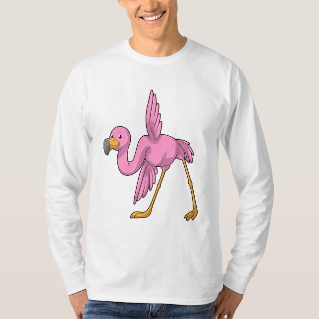 Flamingo bei der Yoga Stretching-Übung T-Shirt (Vorderseite)