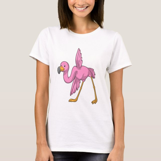 Flamingo bei der Yoga Stretching-Übung T-Shirt (Vorderseite)