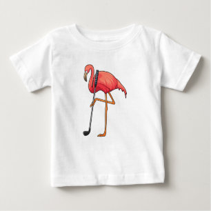 Flamingo beim Golf mit Golf Club Baby T-shirt