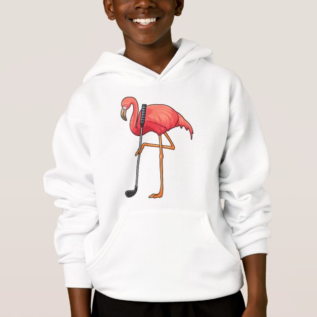 Flamingo beim Golf mit Golf Club Hoodie (Vorderseite)