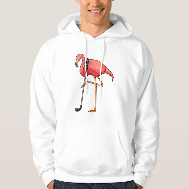 Flamingo beim Golf mit Golf Club Hoodie (Vorderseite)