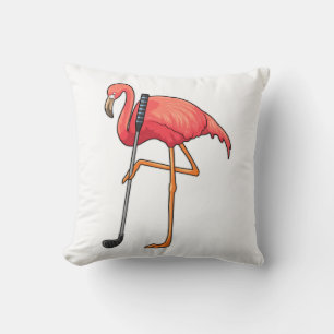 Flamingo beim Golf mit Golf Club Kissen