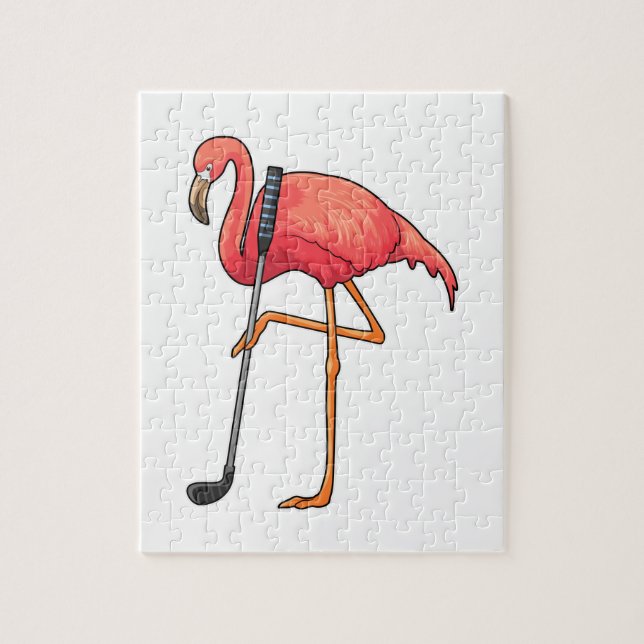 Flamingo beim Golf mit Golf Club Puzzle (Vertikal)